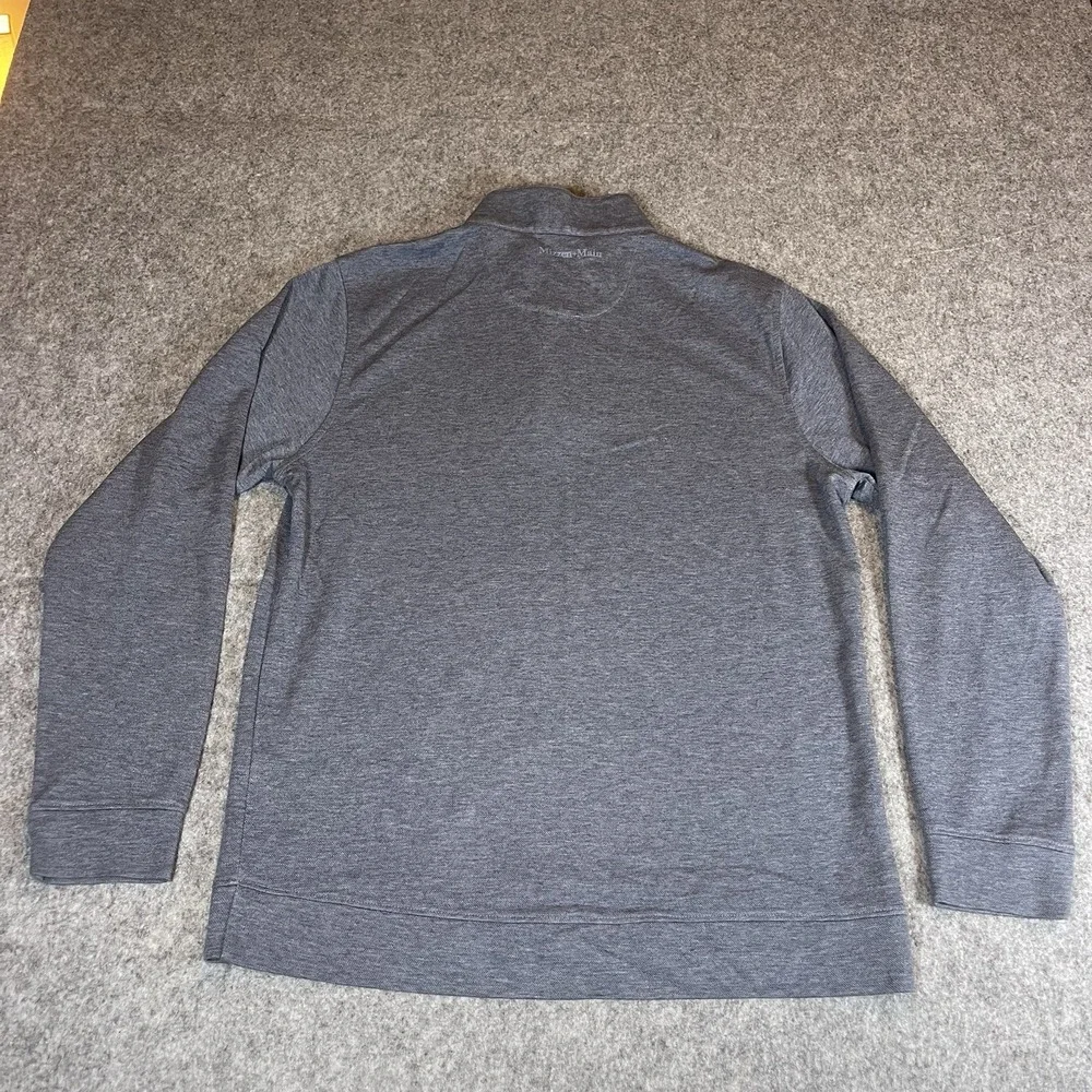 Mizzen+Main Crandall 1/4 Zip Men's Medium Heathered Blue Performance Stretch